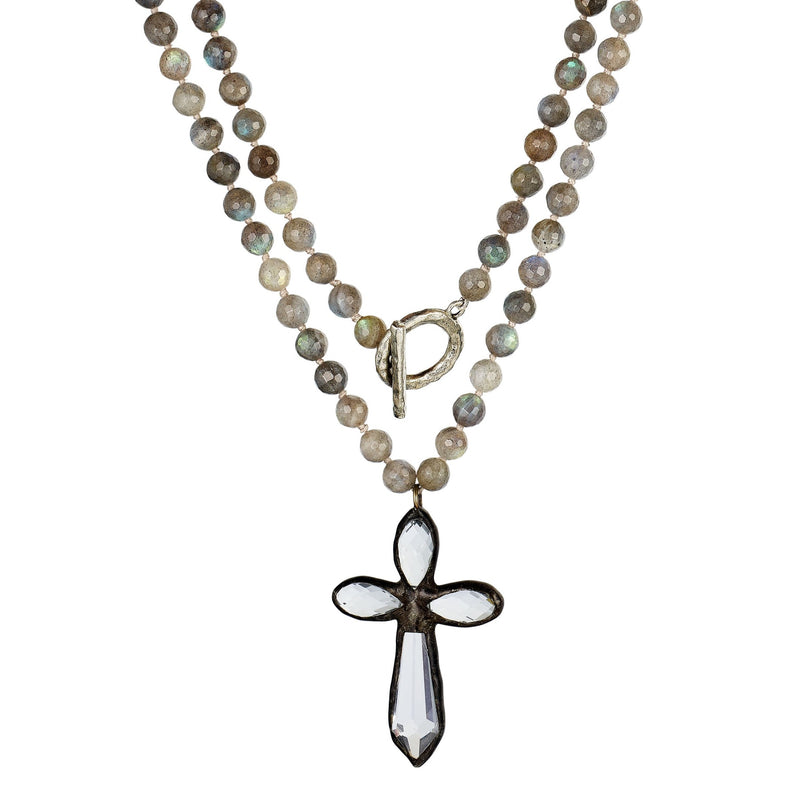 labradorite cross necklace