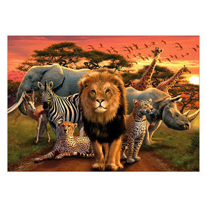 Animal Lion Round Drill Diamond Painting 40X30CM(Canvas)
