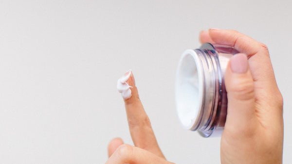 Moisturizer on finger for portion size