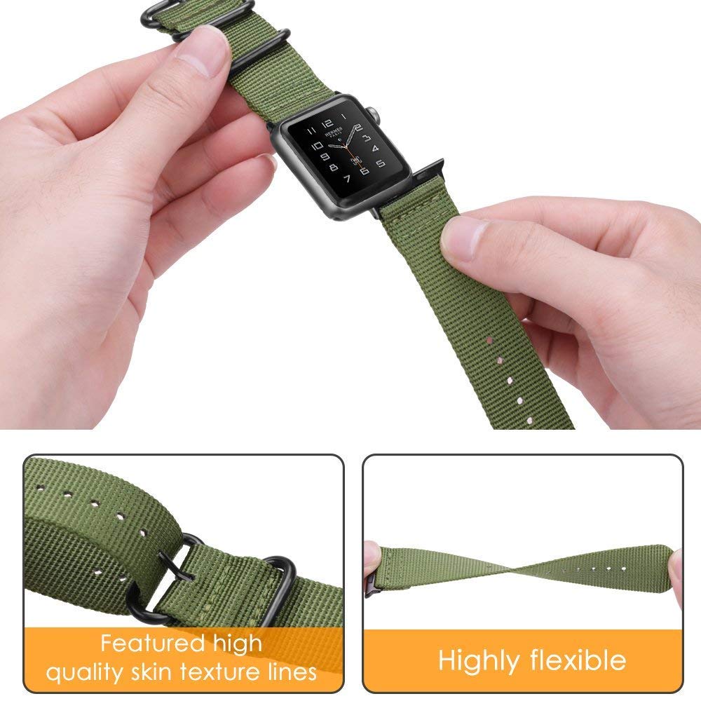 NATO strap For Apple watch band 44mm 40mm iWatch band 42mm 38mm Sports Nylon belt correas bracelet Apple watch 6 se 5 4 3 2 1