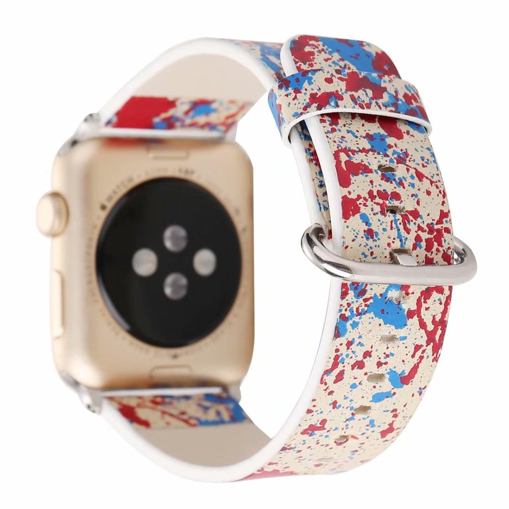 High Leather Graffiti Bracelet Strap for Apple watchband 4 44/40mm men/women watches accessories for iWatch series 3 2 1 42/38mm