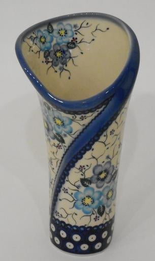 Vase, Tall, 23cm, Blue Flowers & Vines – Rambles Kitchen Home & Gifts