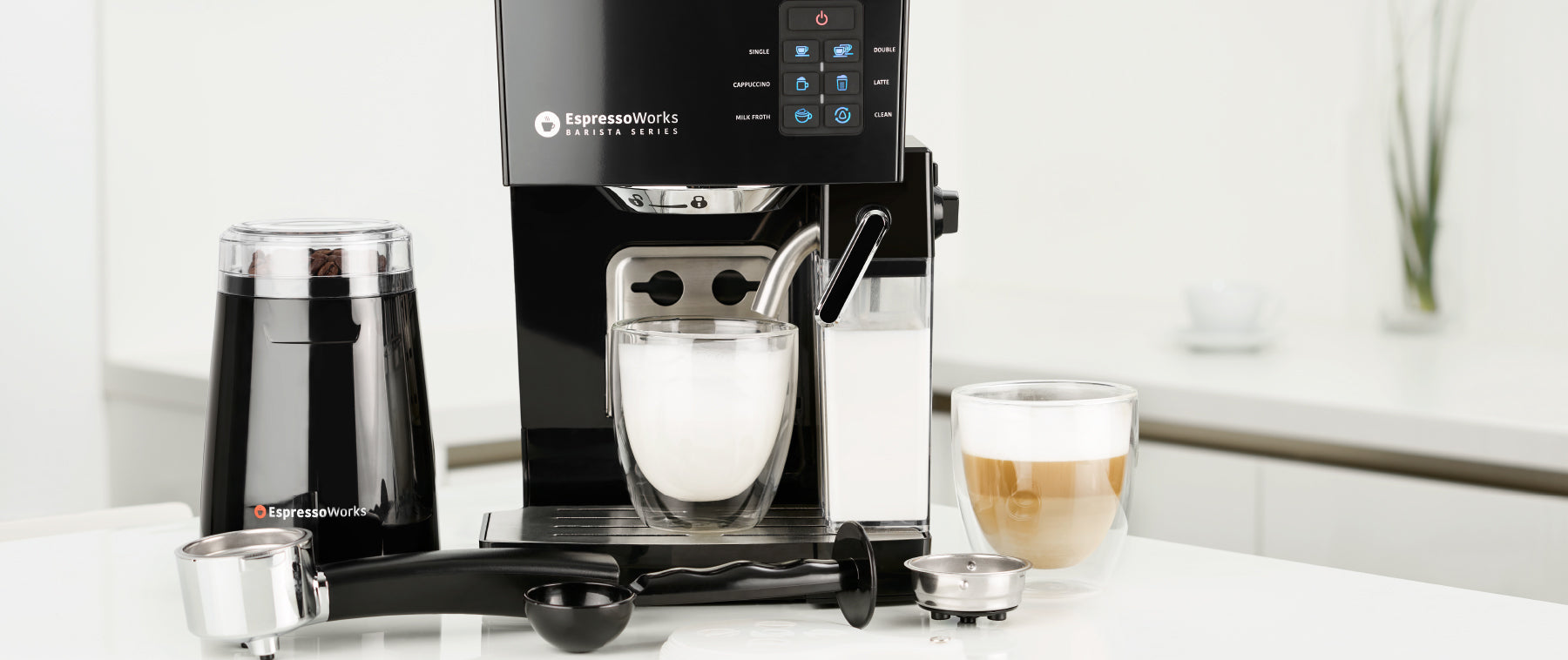 10-Piece Black Espresso & Cappuccino Maker Set - EspressoWorks Holiday Gift Guide for Coffee Lovers