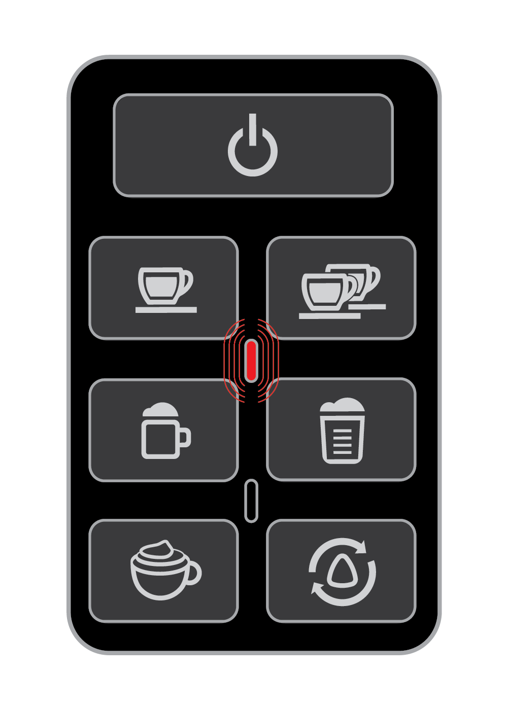 Red Indicator Light on the One-Touch Panel - EspressoWorks 19-bar Espresso & Cappuccino Maker