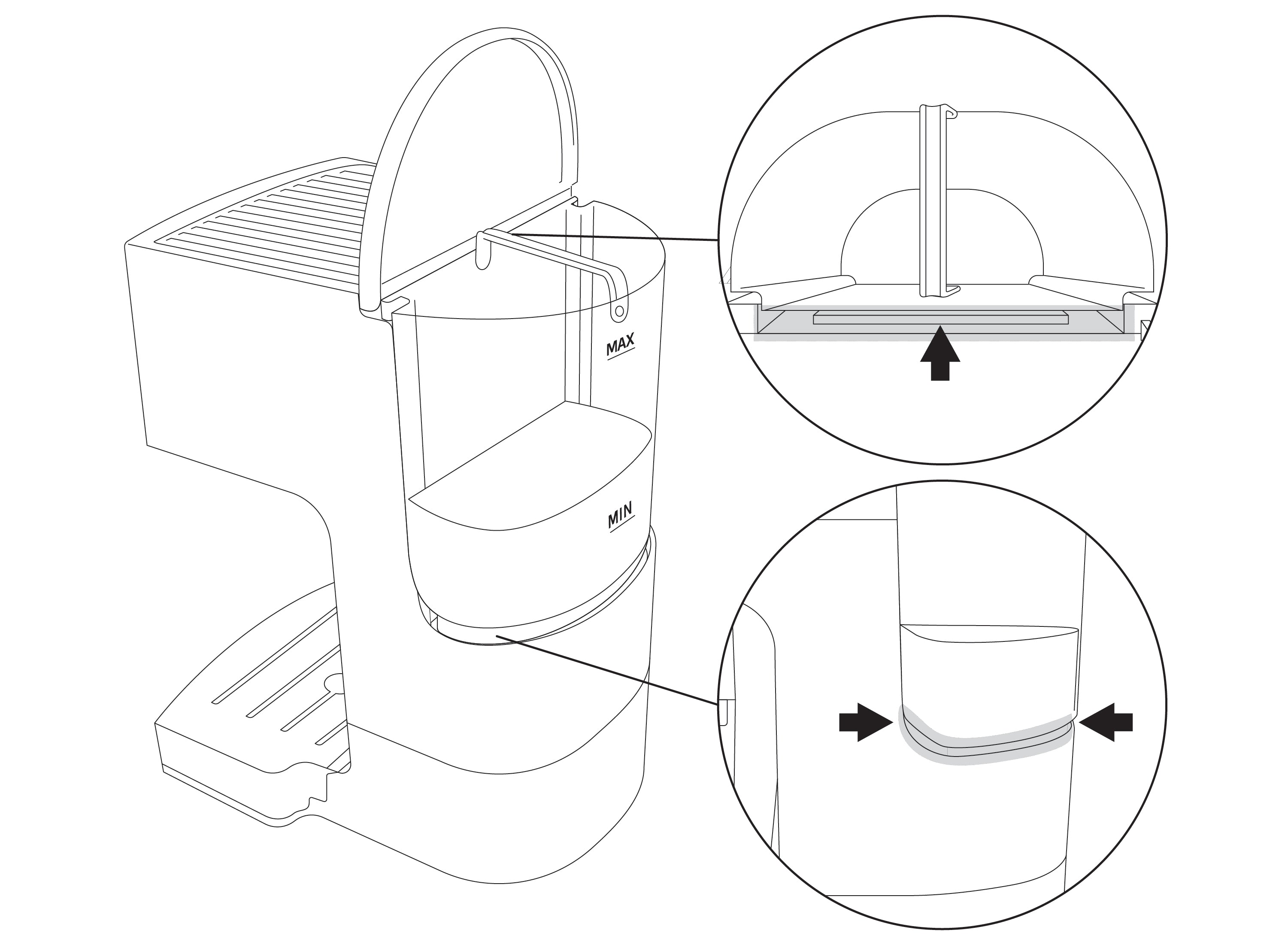 Troubleshooting Water Leakage by properly placing the water tank of the EspressoWorks 19-bar Espresso & Cappuccino Machine