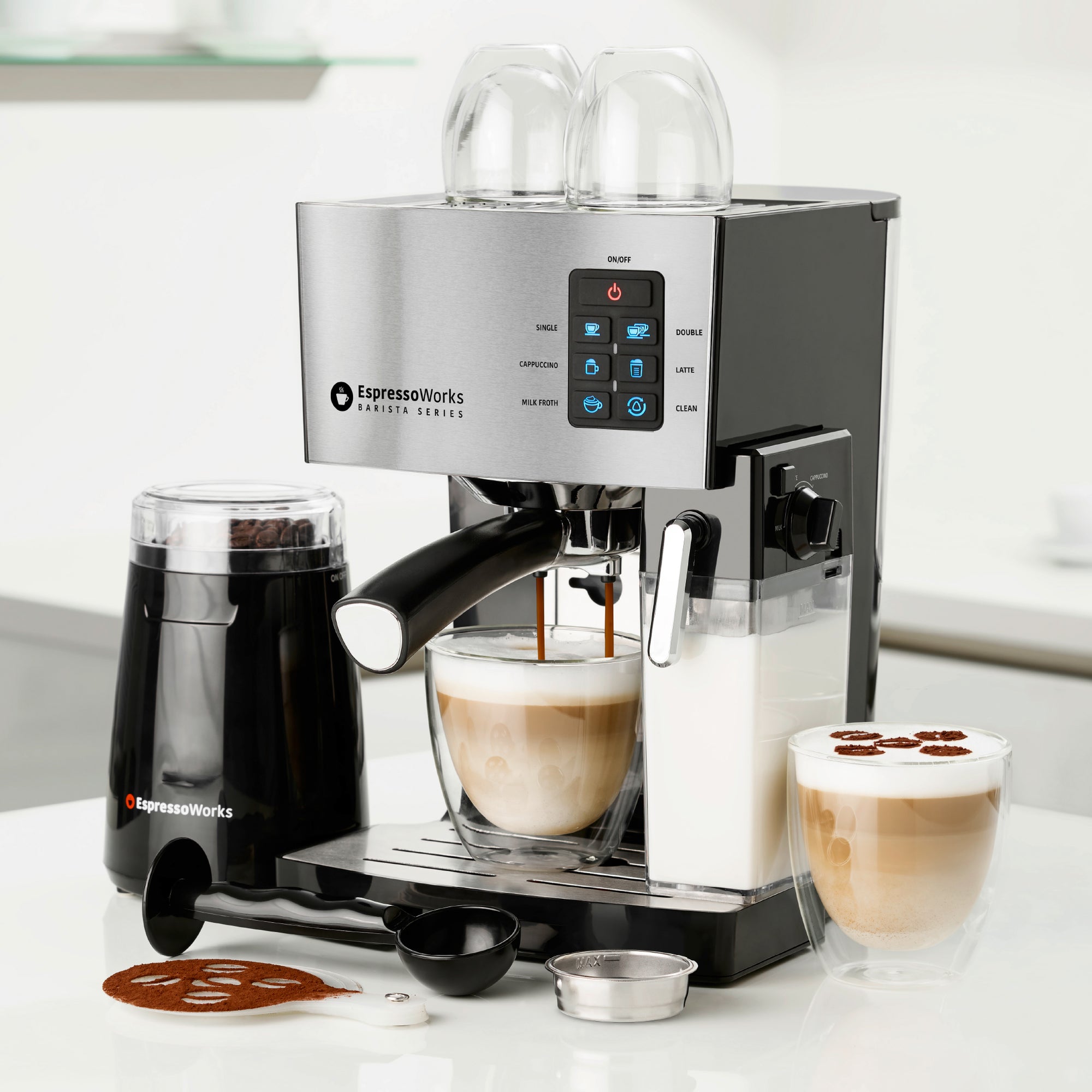 10-Piece & Cappuccino Set - Stainless Steel - EspressoWorks