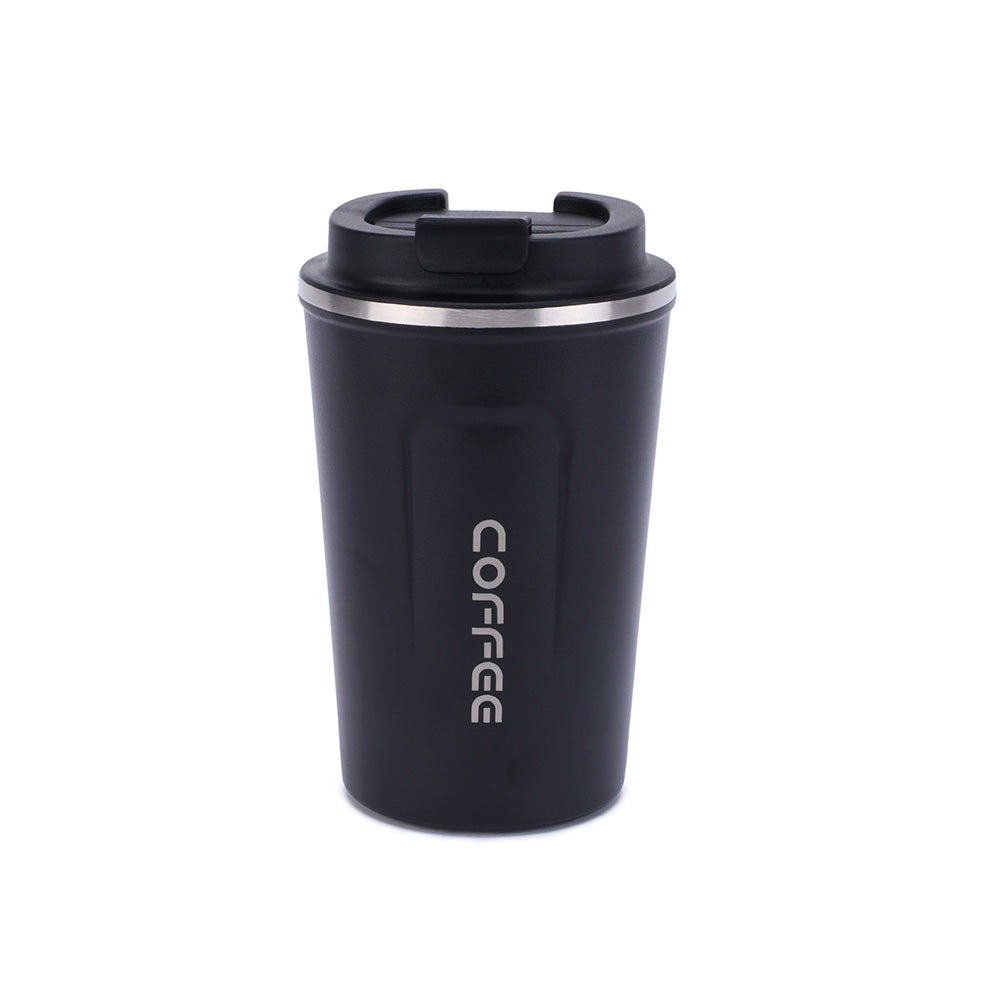 Eco-Friendly Reusable Glass Coffee Mug with Glass Straw, Size: 15 oz, Black