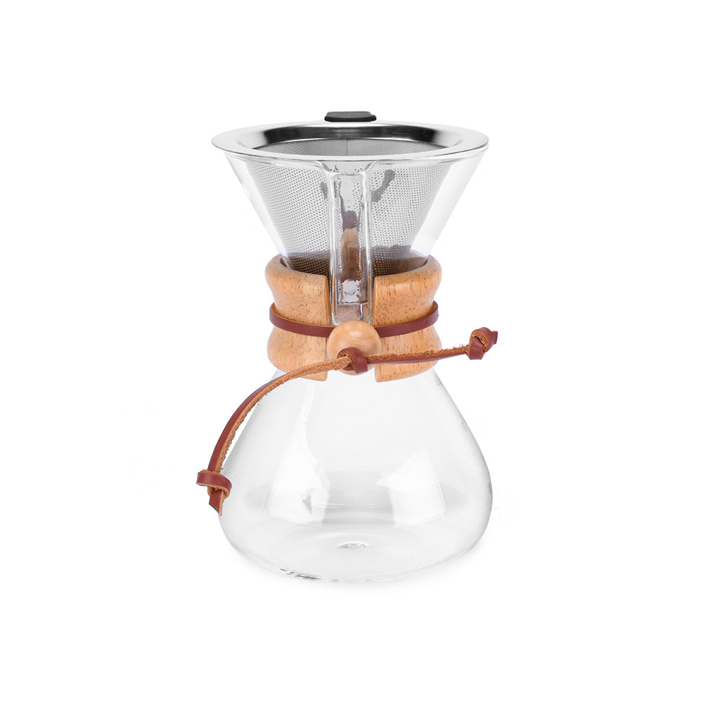 Lui Daarom Rot Glass Coffee Dripper and Carafe Set with Reusable Metallic Filter -  EspressoWorks