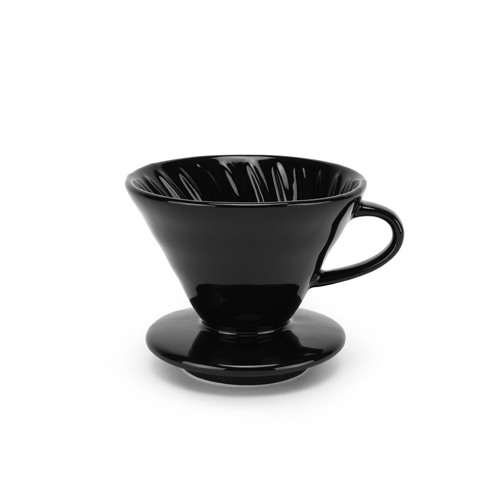 Mondays. Pour Over Coffee Maker Set, Premium Black Ceramic V60 Dripper & Decanter, 1-2 Cup Home Filter Coffee Maker (Black)