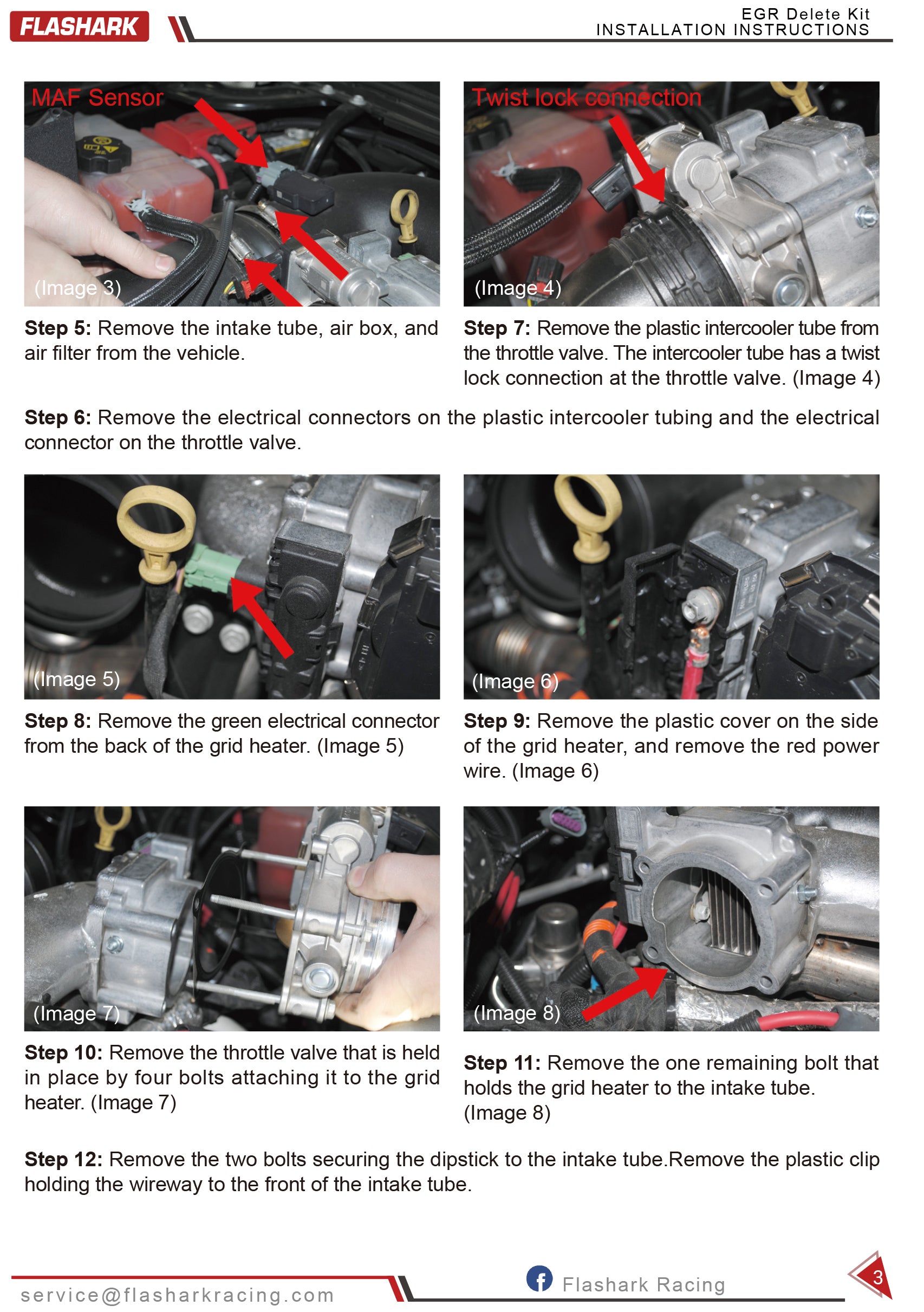 FLASHARK 2011-2015 GMC Chevy 6.6L Duramax EGR Valve Cooler Delete Kit