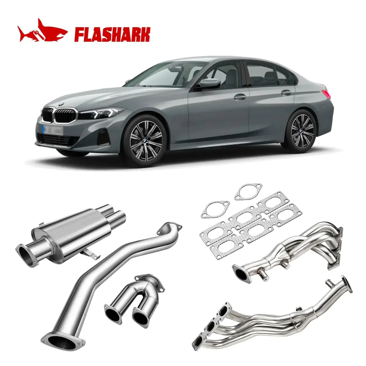 Exhaust Header/Catback Exhaust All-In-One Kit for 1994-1997 BMW M52 Engine E36