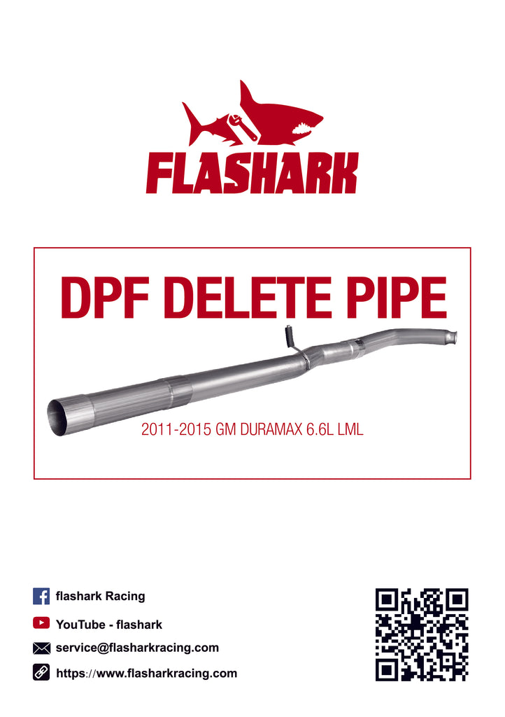 4.0/5.0 Inch DPF & Cat Delete Pipe For 2011-2016 Chevy GMC 6.6 Duramax Diesel LML Instruction