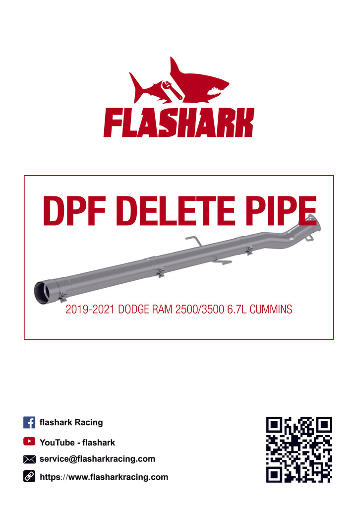 4.0 Inch DPF & Cat Delete Pipe For 2019-2021 Dodge Ram 6.7 Cummins Diesel Instruction