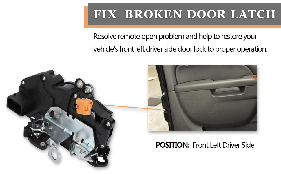 Door Lock Actuator for 2007-2009 Chevy Silverado Tahoe Suburban Avalanche  GMC Sierra Yukon Cadillac Escalade 25876382, 25876385, 25876386, 25863021,  931-303 Flashark