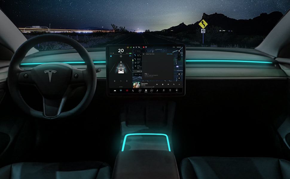 FLASHARK-2021-Tesla-Model-3Y-Neon-Light-Tubes-Center-Console-RGB-Interior-LED-Strip-Lights-With-App-Controlled-Decorative Lamp(2021-Model-3-Y-Center-Console+Dashboard-Light)-Listing-Display