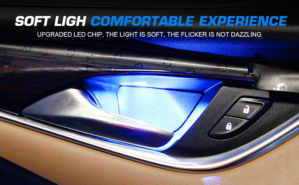 FLASHARK-New-64-color-thread-free-car-atmosphere-light-with-door-handle-light, colorful-cold-light, mobile-phone-APP-control-app-blue