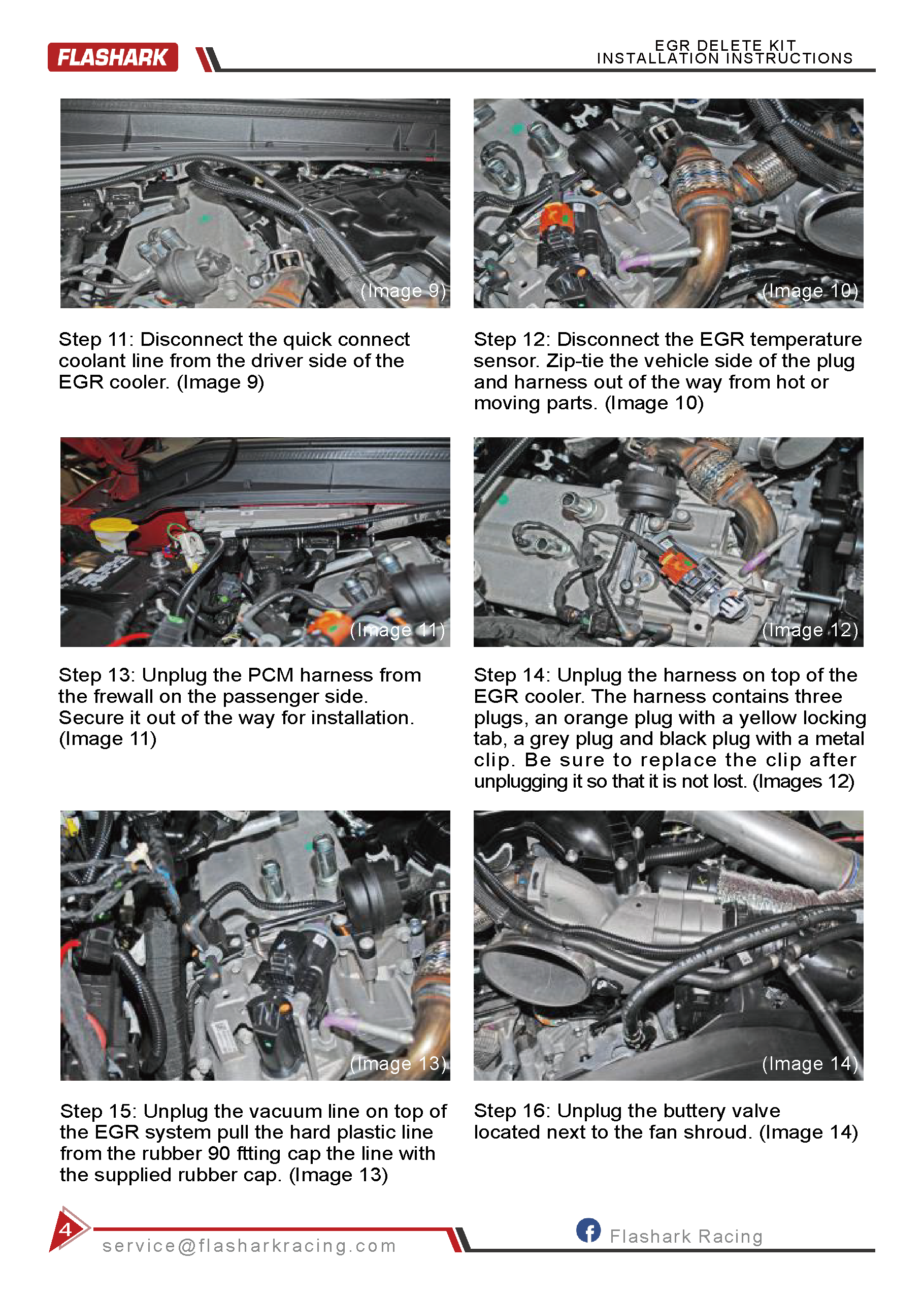 FLASHARK 2015-2016 Ford 6.7L Powerstroke Diesel EGR Delete Kit wCoolant Bypass Black