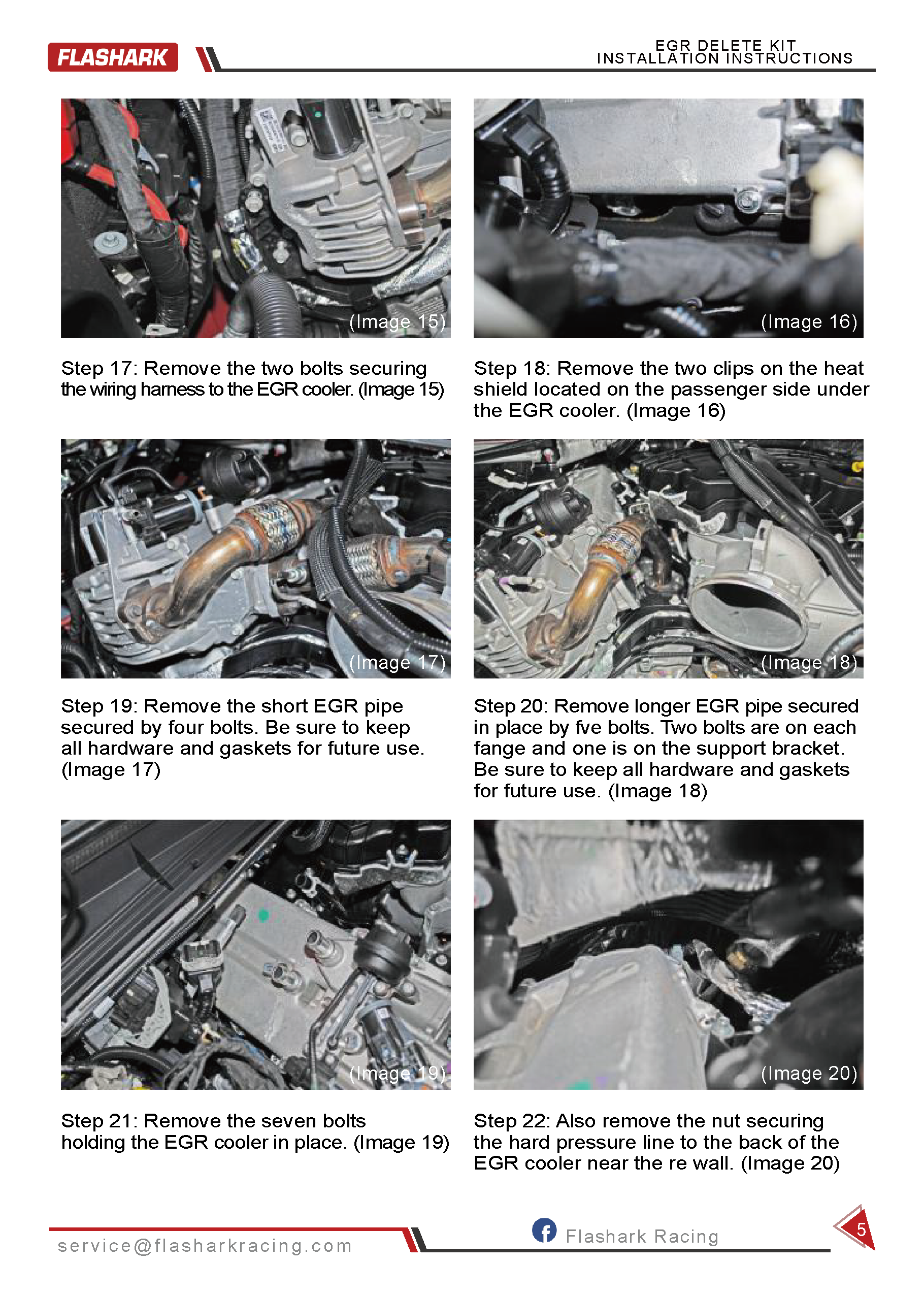 FLASHARK 2015-2016 Ford 6.7L Powerstroke Diesel EGR Delete Kit w/Coolant Bypass Black