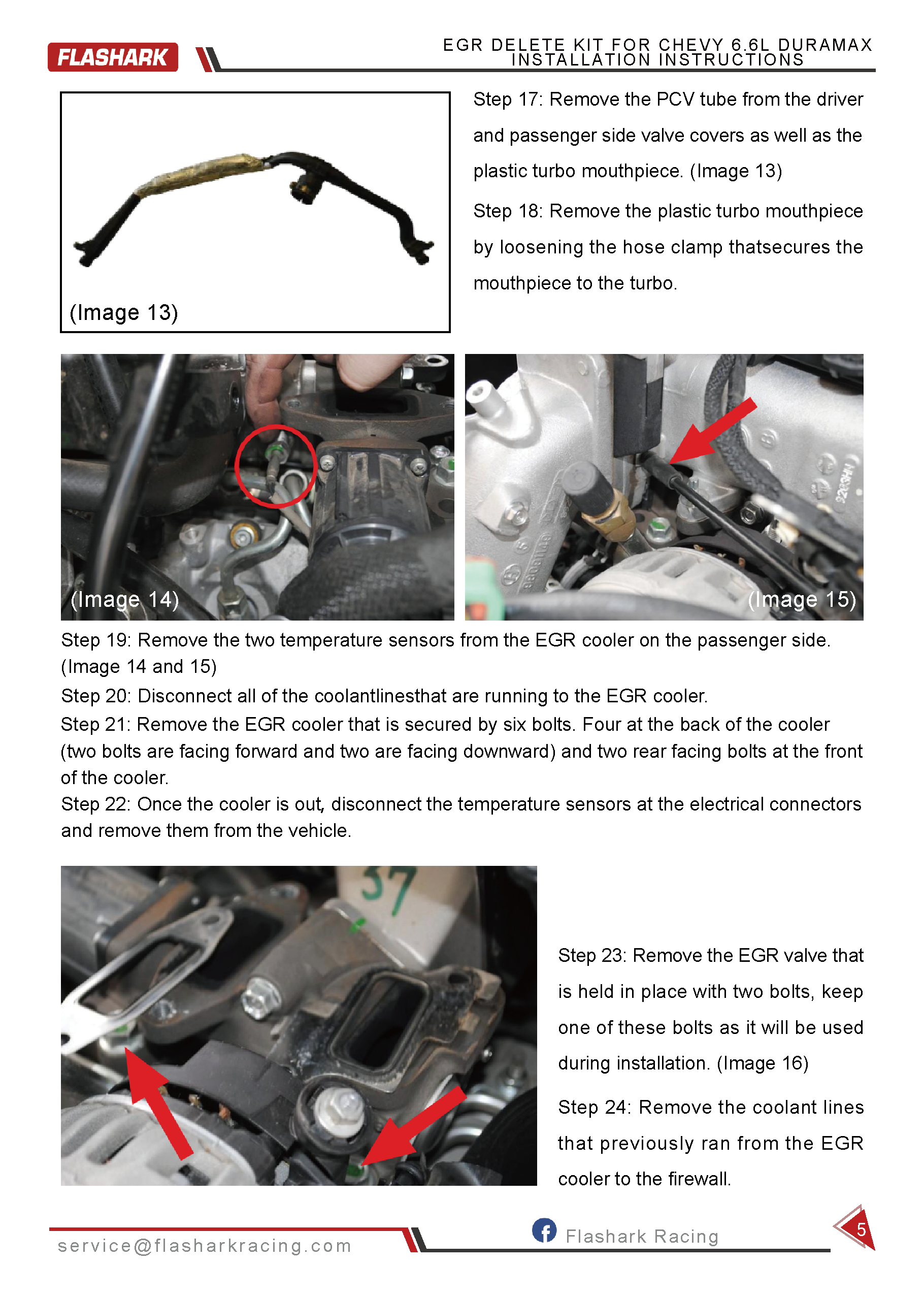 FLASHARK EGR Delete Kit High Flow Intake Elbow Pipe Tube for Chevy Silverado GMC Sierra 2500 3500 HD Duramax 6.6L LMM Diesel 2007.5 2008 2009 2010