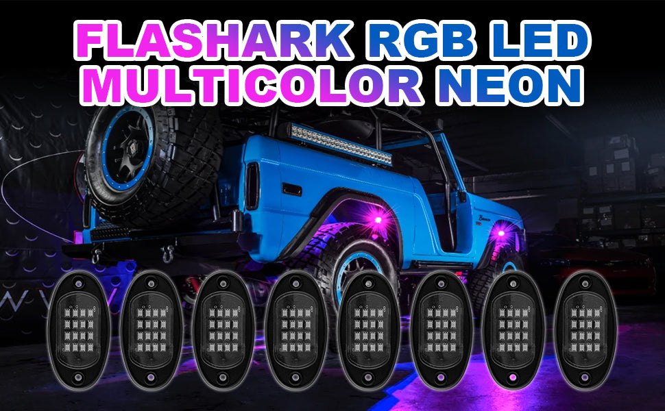 Flashark New Upgrade RGB LED Rock Wheel Lights, 150 LEDs