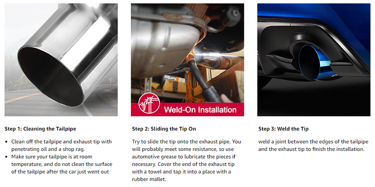 Flashark-Muffler-Polished-Stainless-Steel-Burnt-Tip-Blue-Muffler-Installation-guide