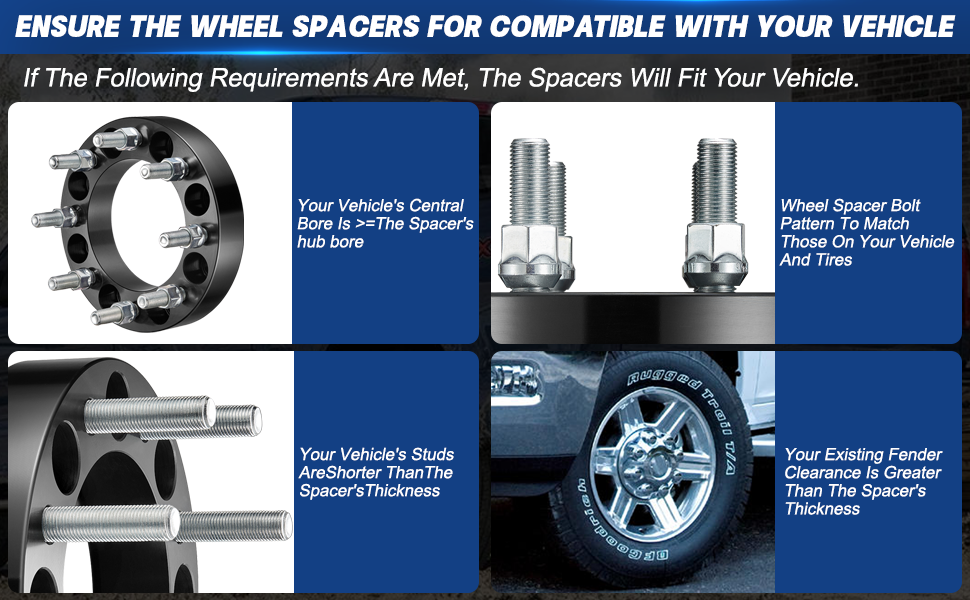 Wheel Spacers for 1994-2010 Dodge Ram 2500 3500  1967-2002 Ford 250 350 4PCS