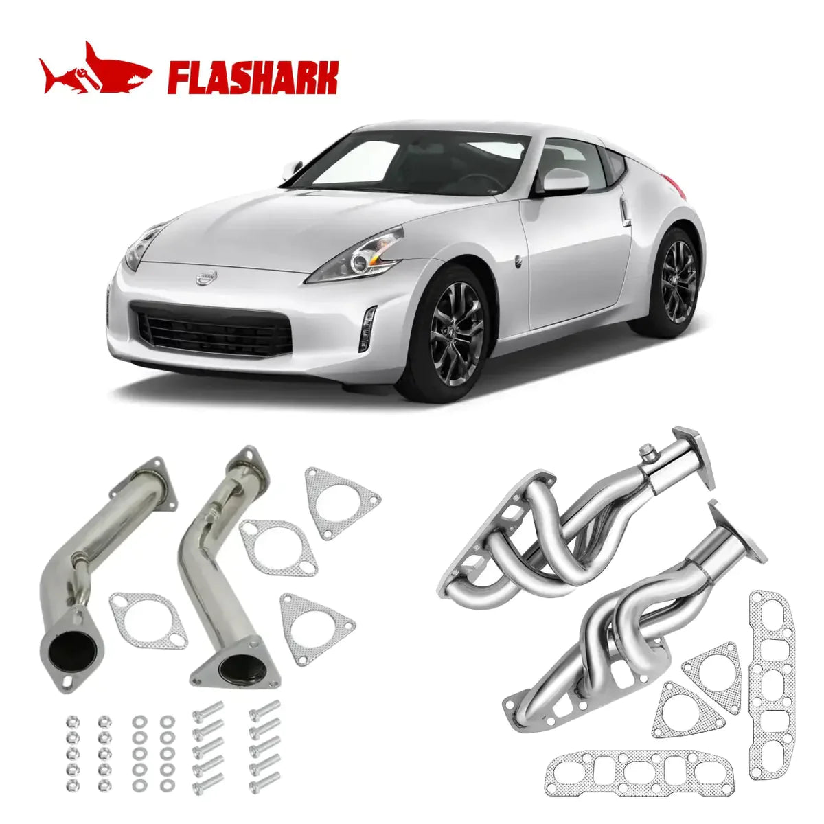 Exhaust Header/Downpipe Exhaust All-In-One Kit for 2009-2013 Nissan 370Z /Infiniti G37 G37X G37XS 3.7L