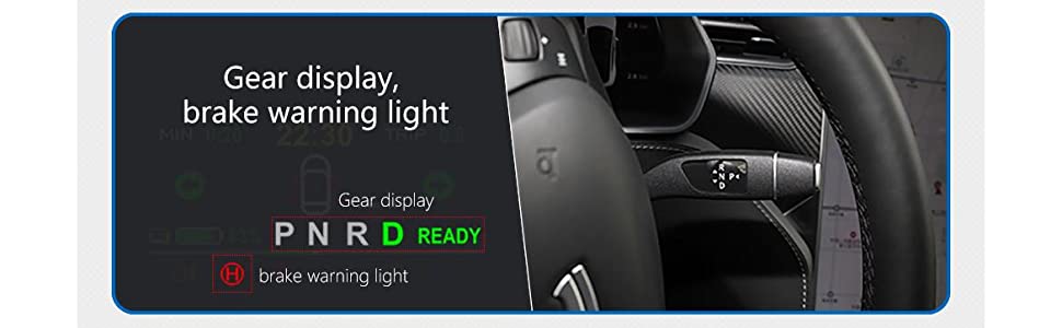 Tesla-Model-3-Display,Model-Y-Heads-Up-Display,4.2-Inches-Car-HUD-TFT-LCD-Digital-Smart-Gauge-Gear-Display-and-Brake-Warning-Light