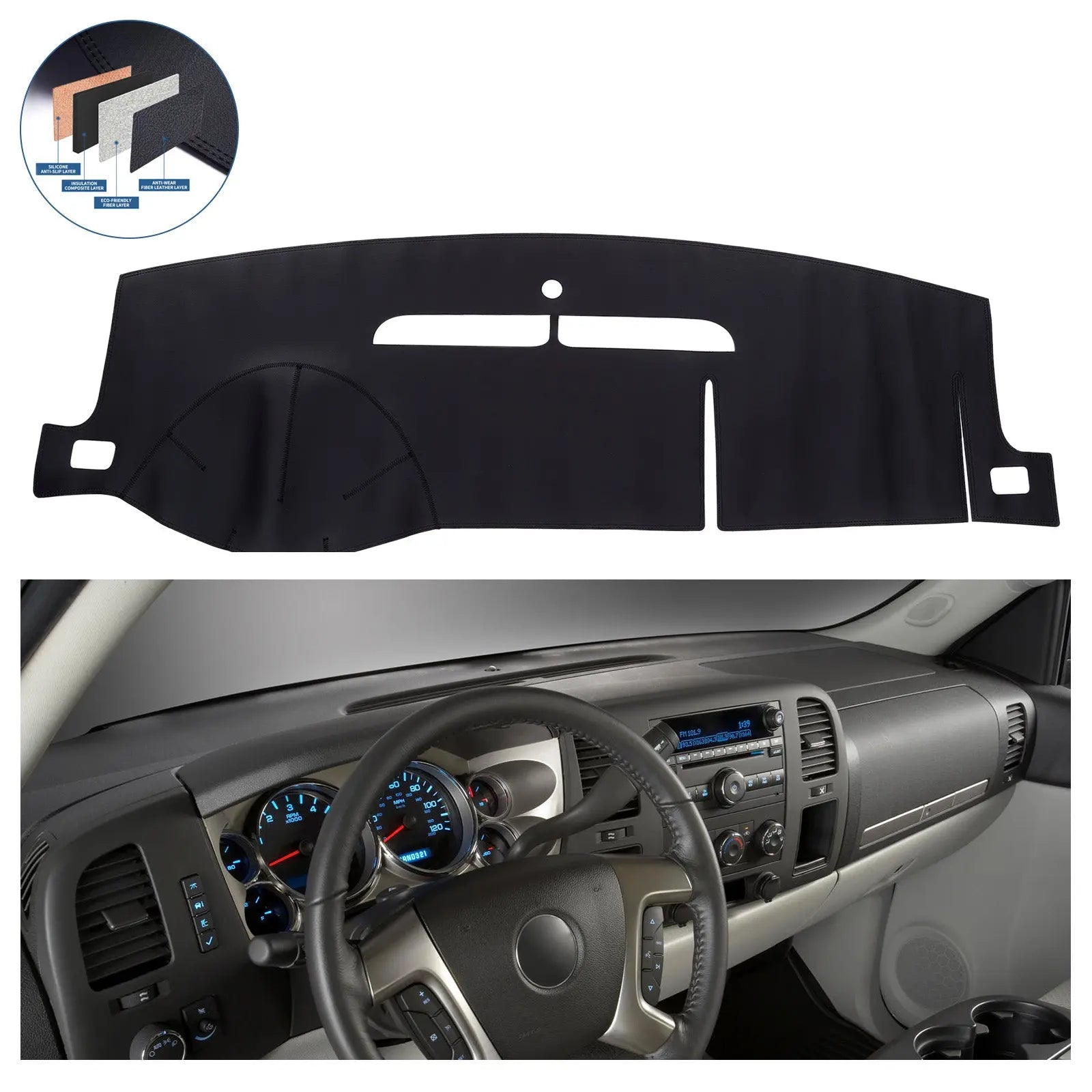 Silverado 1500 Dash Cover and Instrument Panel Cover Kit; Dark Gray (03-06 Silverado  1500 w/ Grab Handle) - Free Shipping