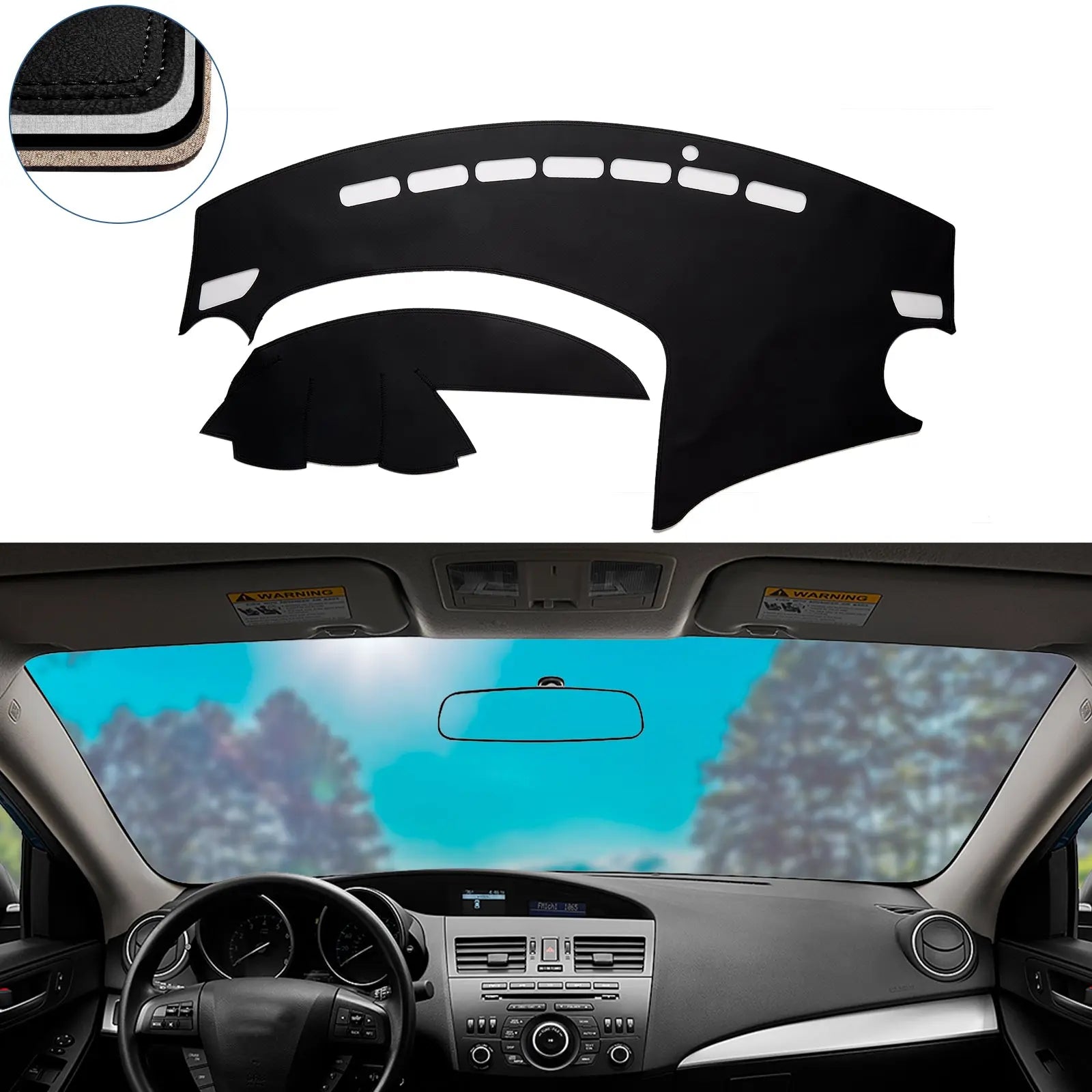 HanLanKa Dashboard Cover for GMC Sierra and Chevrolet Silverado- Fits  2007-2013 Models with Two Glove Boxes. Custom Fit Dash Mat, Won't Break  Dash