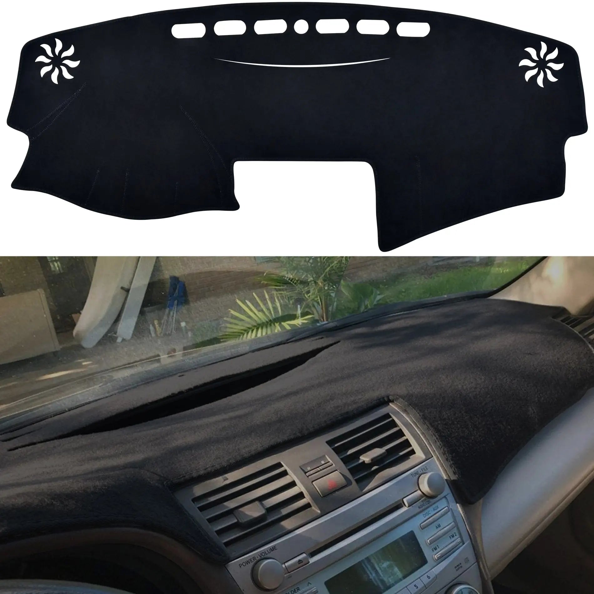 HanLanKa Dashboard Cover for GMC Sierra and Chevrolet Silverado- Fits 2007-2013 Models with Two Glove Boxes. Custom Fit Dash Mat, Won't Break Dash