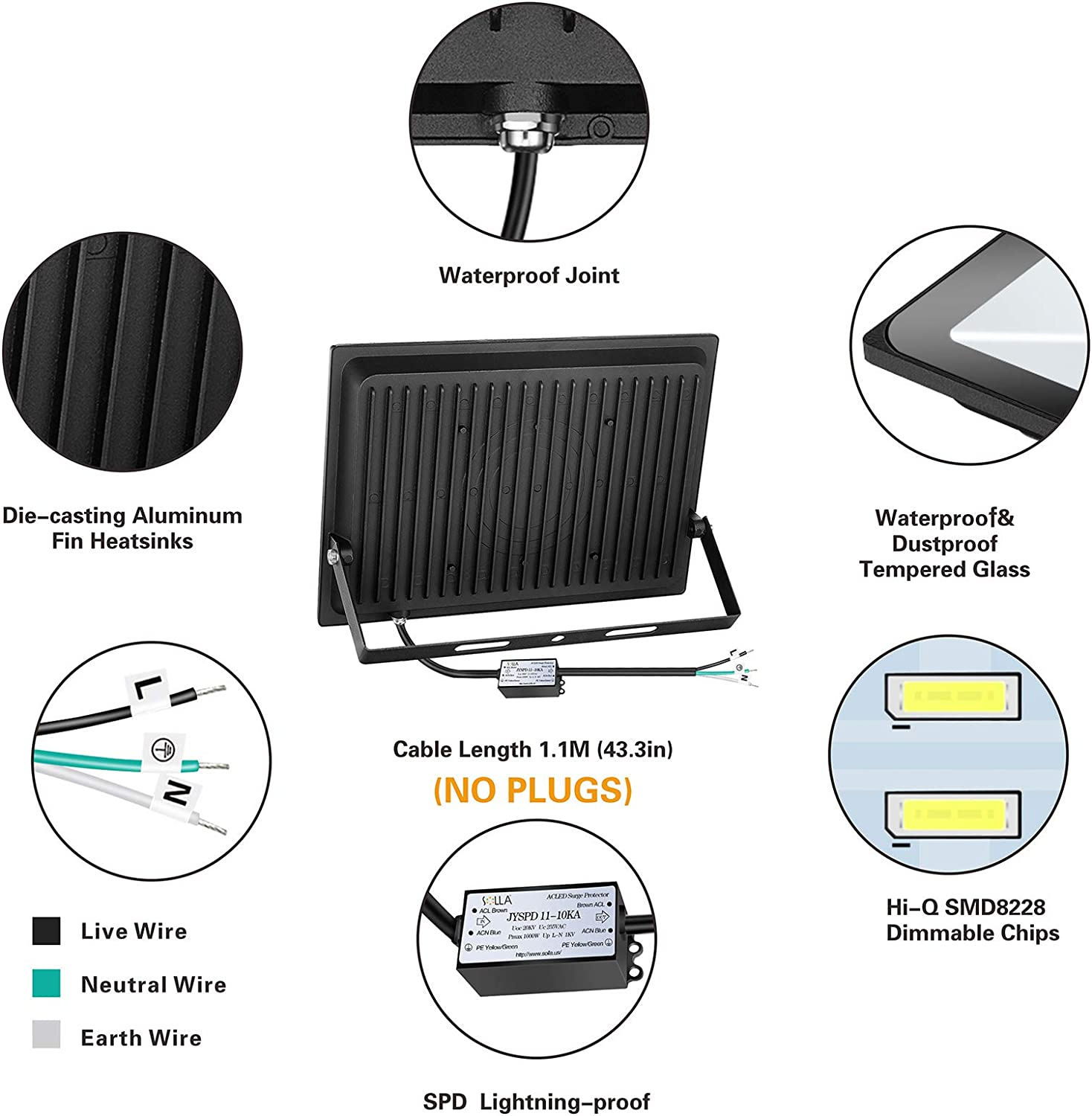 solla 150w led flood light