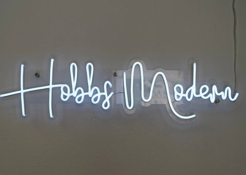 Hobbs Modern neon sign
