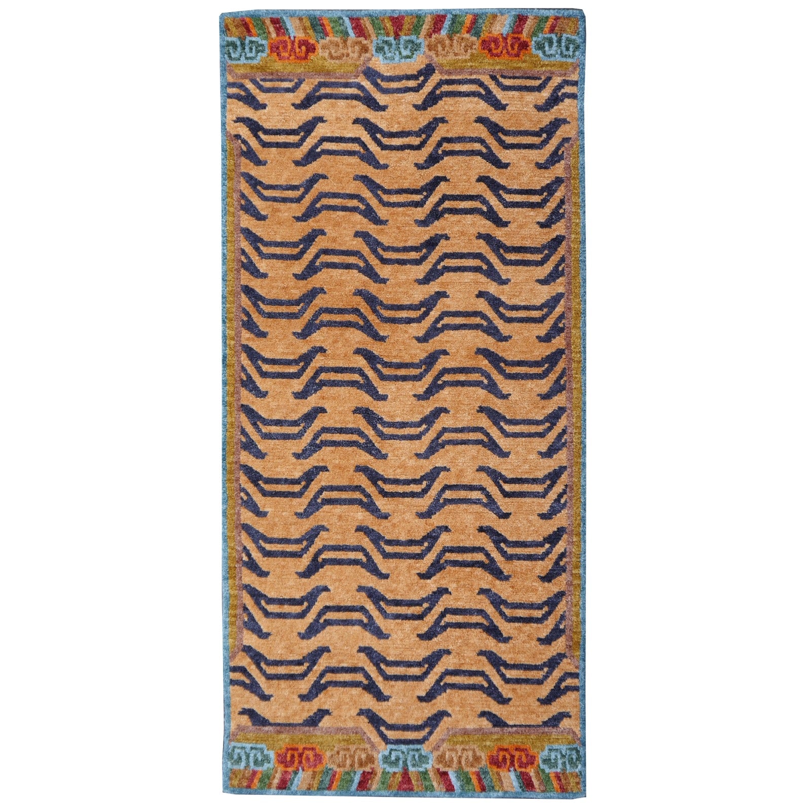 Tibetan Tiger Rug 6 x 3 ft hand knotted 16086 - The Rug Merchant