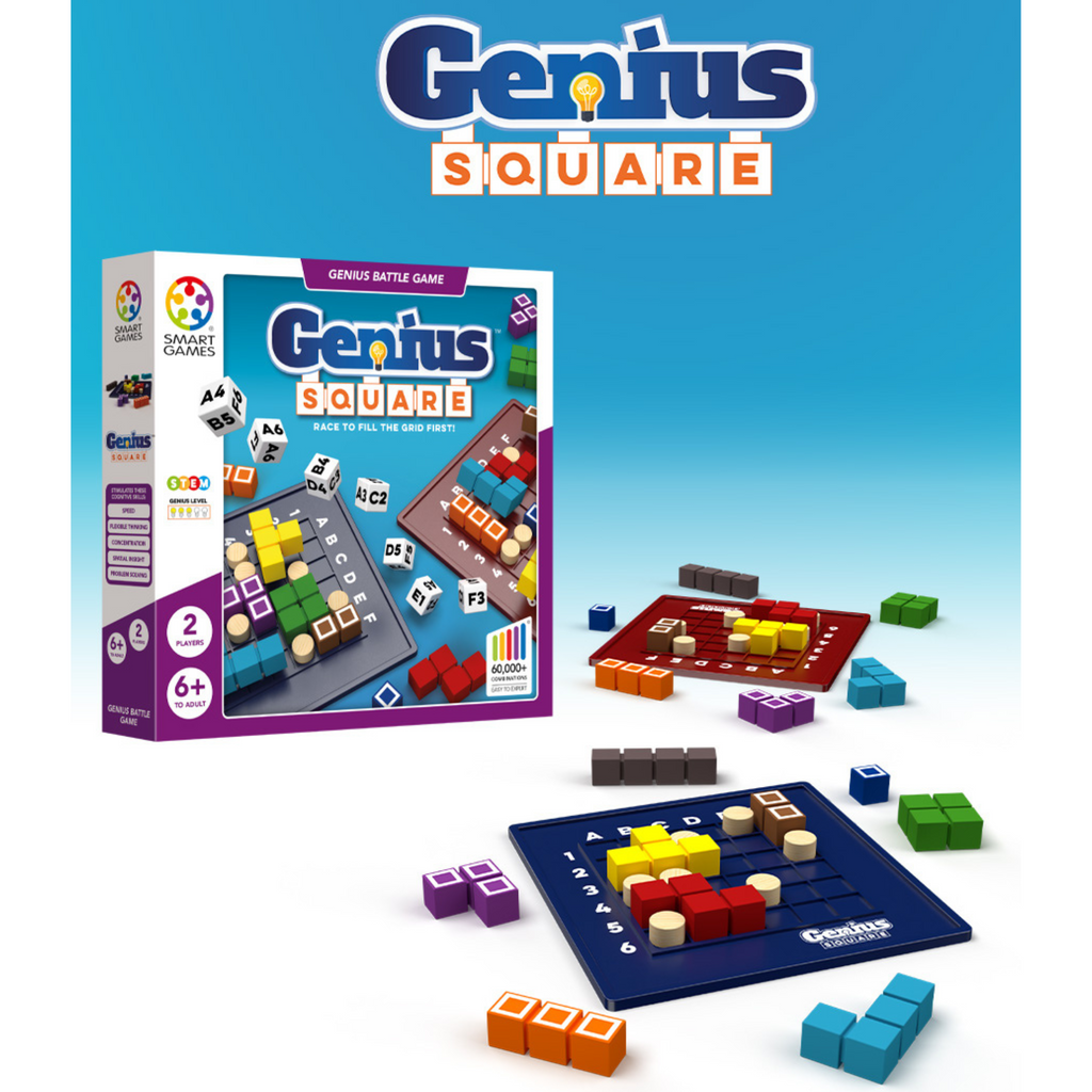 Genius Square and Genius Star are back in store! This is one of the best  puzzle games ever! You can either play 2 player and race each other to fit  all