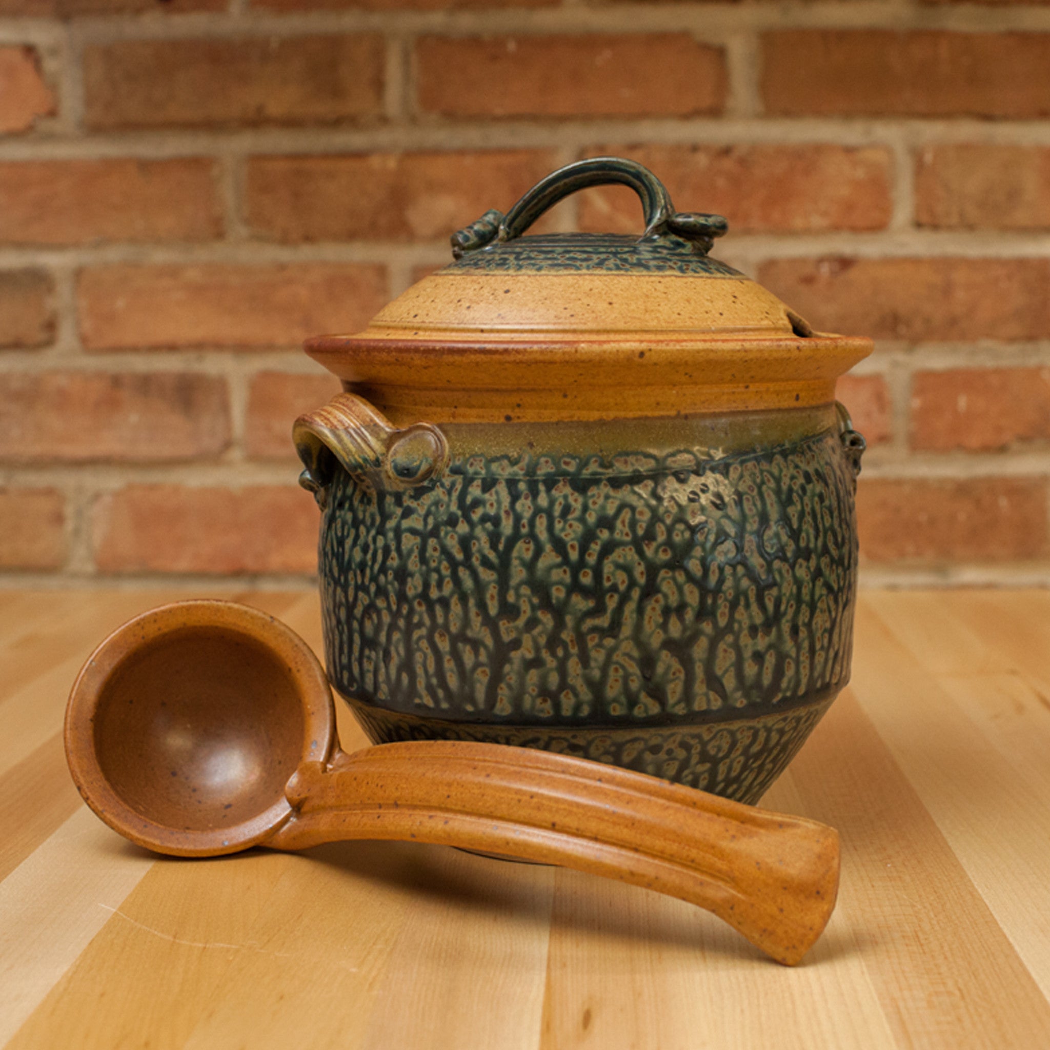 Tureen with Ladle in Tan | Ash Glaze