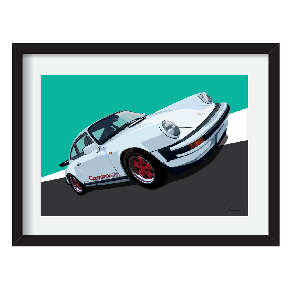 Porsche Carrera CS customised artwork Giclée printed – Buzzautomotiveart