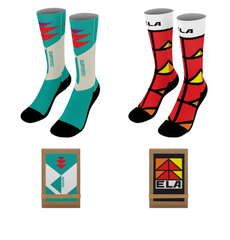 18" DYE-SUBLIMATED SOCKS (PAIR) WITH TRIFOLD PACKAGING