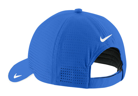 Nike NKAO9293 Mens Gym Blue/Blue Dri-Fit Moisture Wicking Stretch Fit Hat —