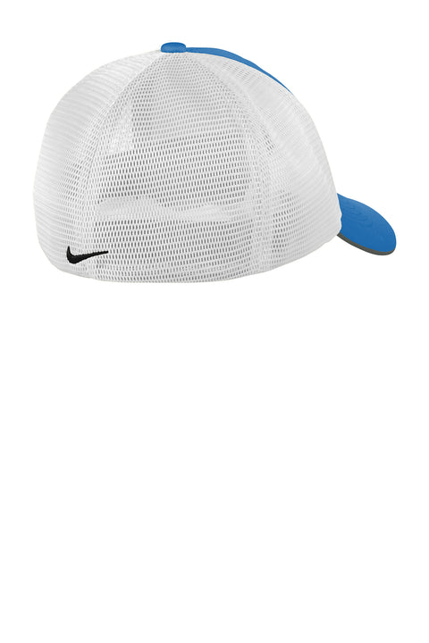 Nike NKAO9293 Mens Gym Blue/Blue Dri-Fit Moisture Wicking Stretch Fit Hat —