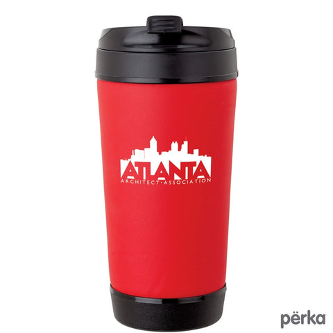 Rizzo Perka 12 oz. Glass Mug w/ Silicone Grip & Lid