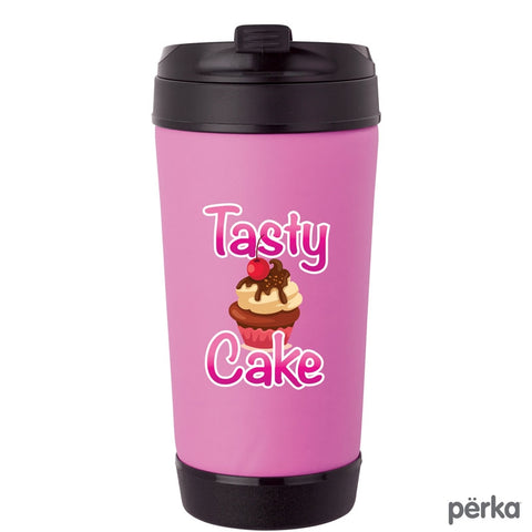 Rizzo Perka 12 oz. Glass Mug w/ Silicone Grip & Lid