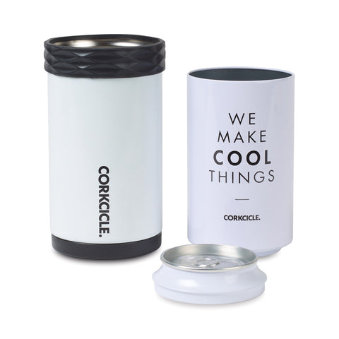 Corkcicle Slim Arctican Insulated Can Koozie - White / Pink , 2.25 x 6.25