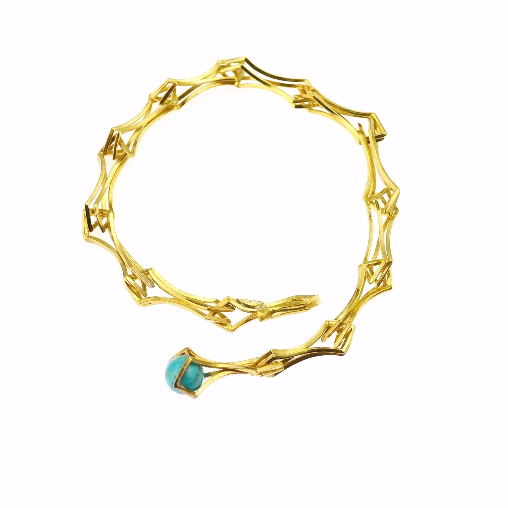 Double Diamond Bracelet in 24k Gold on Sterling Silver and Turquoise ...