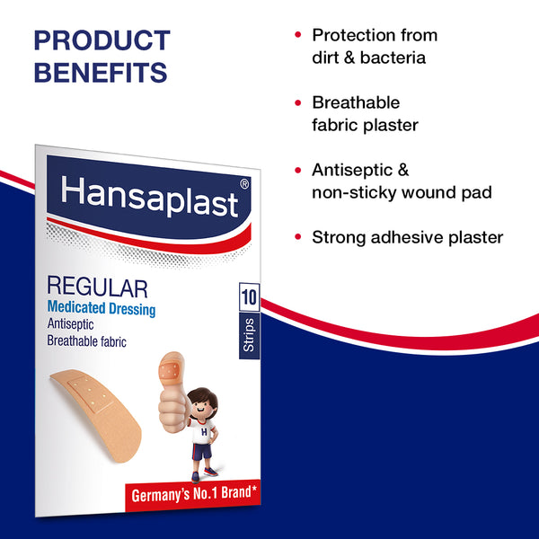 Hansaplast Medicated Antiseptic Band Aid Dressing (Pack of 100)