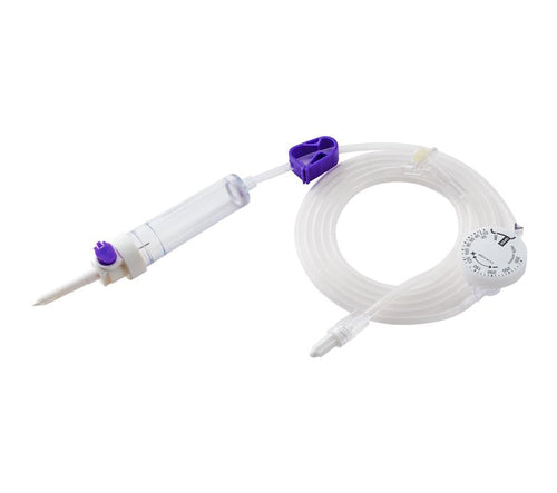 Plastic IV Infusion Set Micro Drip With Dial Flow Regulator for