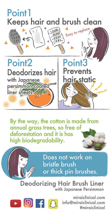 Deodorizing Hair Brush Liner Persimmon – Mirai Clinical
