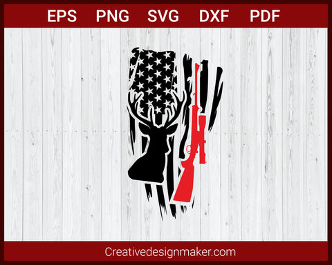Distressed American Flag Hunting Fishing SVG Cricut Silhouette –  Creativedesignmaker