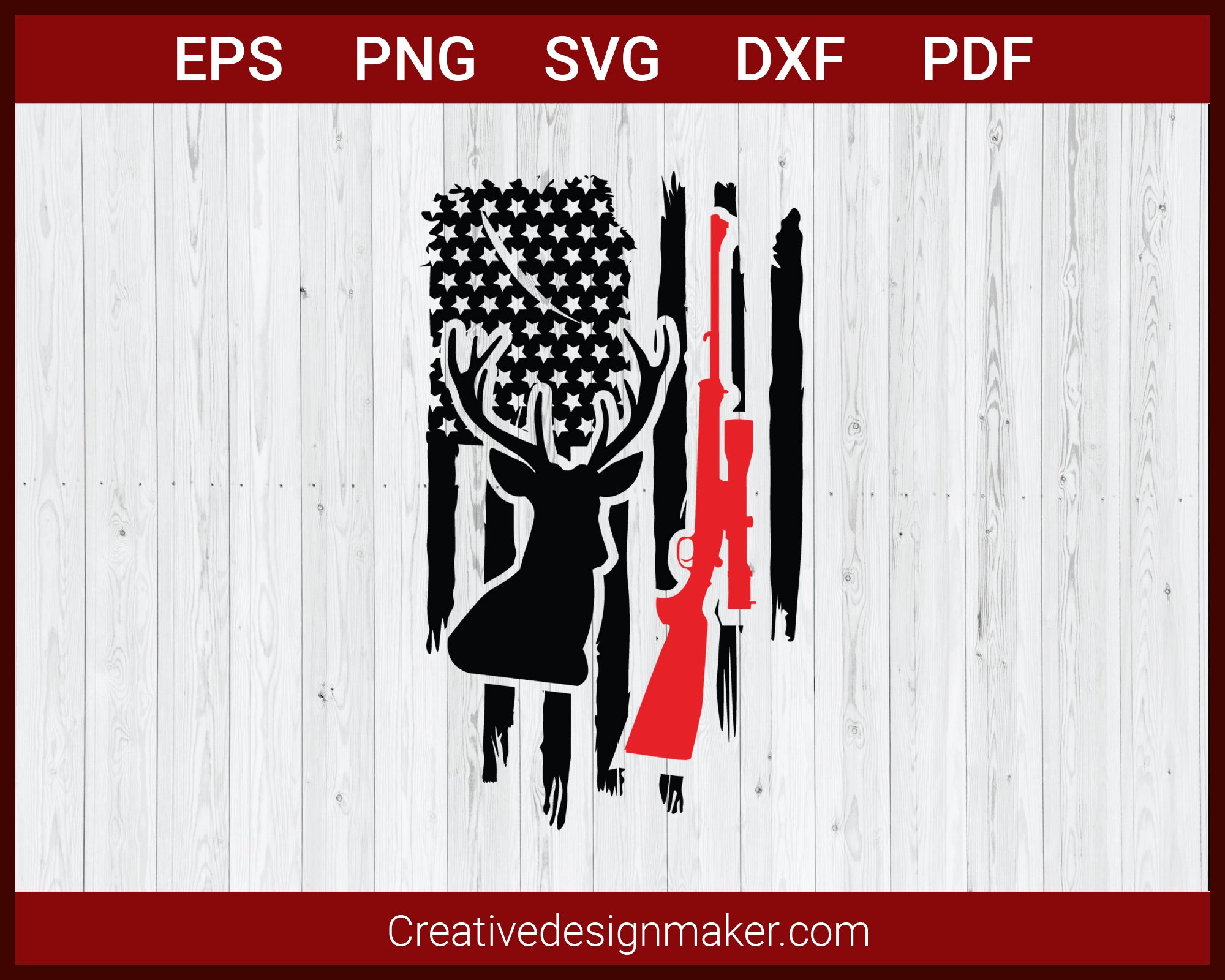 Download Deer Hunt Flag Deer Distressed Flag Svg Cricut Silhouette Dxf Png Creativedesignmaker
