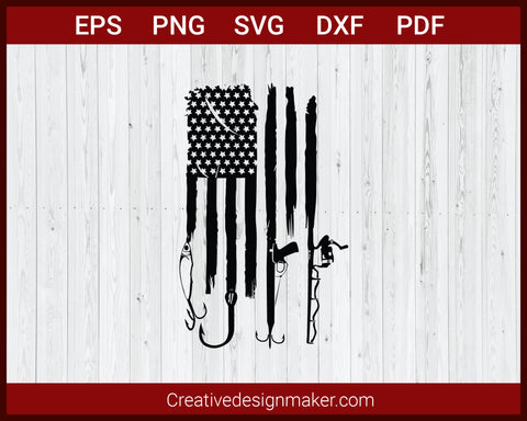 US Fishing Hunting Flag svg Cut File For Cricut Silhouette –  Creativedesignmaker